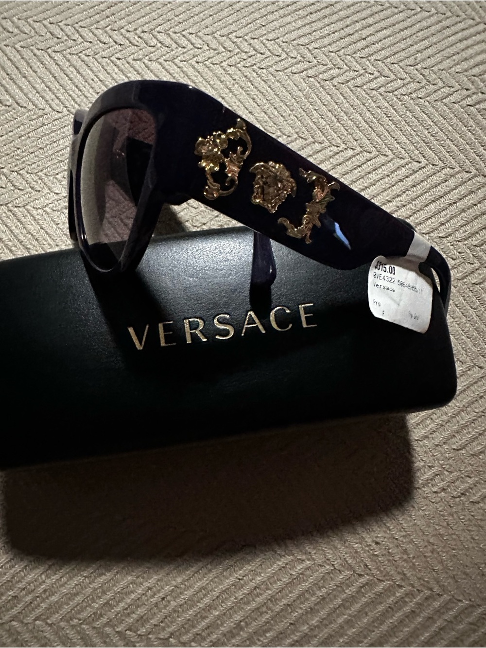 Versace Sunglasses with Gold Medusa Side Accents